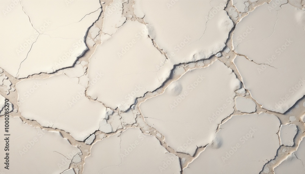 Cracked white surface with textured patterns and subtle details Cracked white surface with textured patterns and subtle details