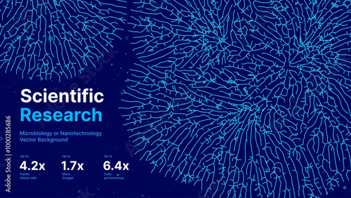 Mycelium Fungus Macro Pattern. Fungus Scientific Medical Research Background. Science Macro Pattern Backdrop. Futuristic Plant Microbiology Healthcare. Vector Illustration.