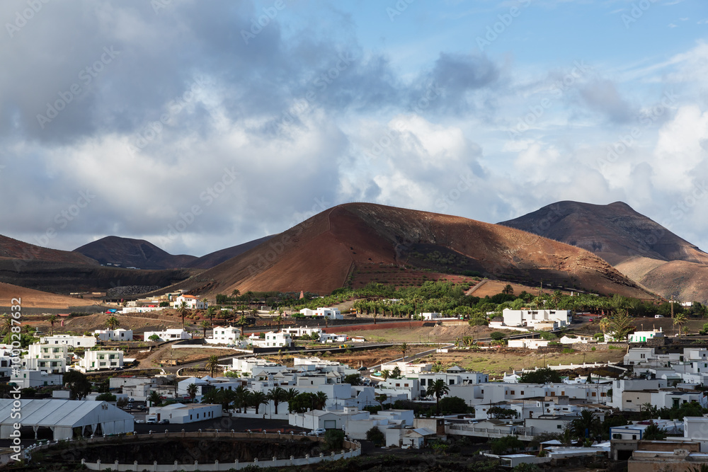 Looking at the city of Uga, Lanzarote, Spain