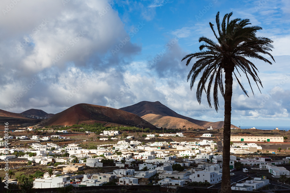 Looking at the city of Uga, Lanzarote, Spain