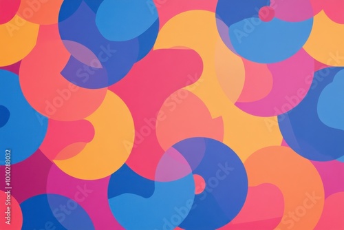 Abstract Background with Overlapping Colorful Circles