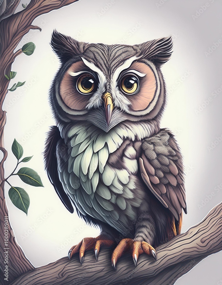 Fototapeta premium Owl in a tree 
