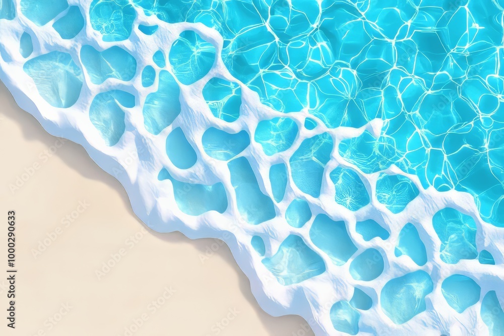 Fototapeta premium Flowing abstract lines with an elegant abstract background in sea colors