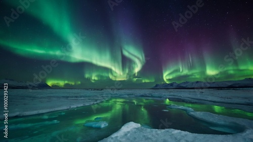 The northern lights cast a captivating glow over the landscape and create a dreamlike atmosphere

