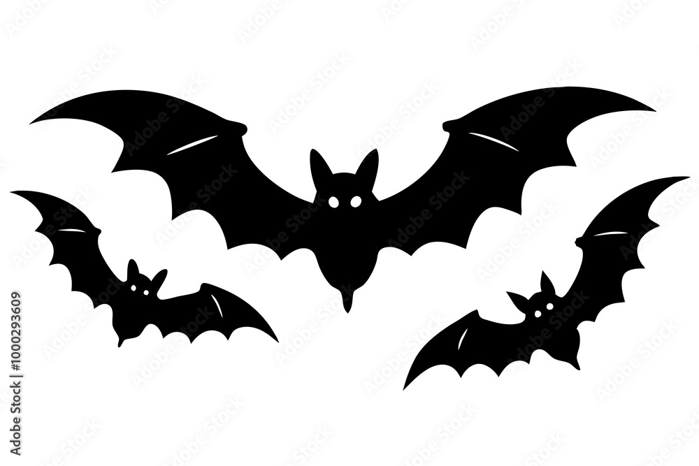 Fototapeta premium halloween concept - black paper bats flying over orange background