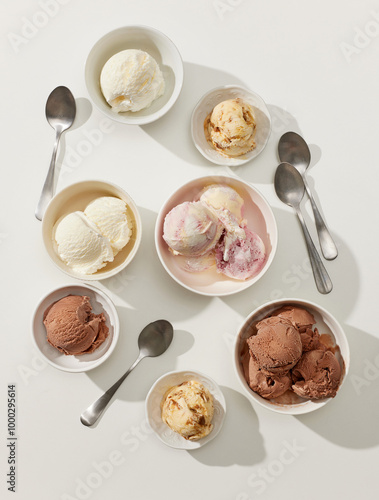 set of ice cream bowls photo