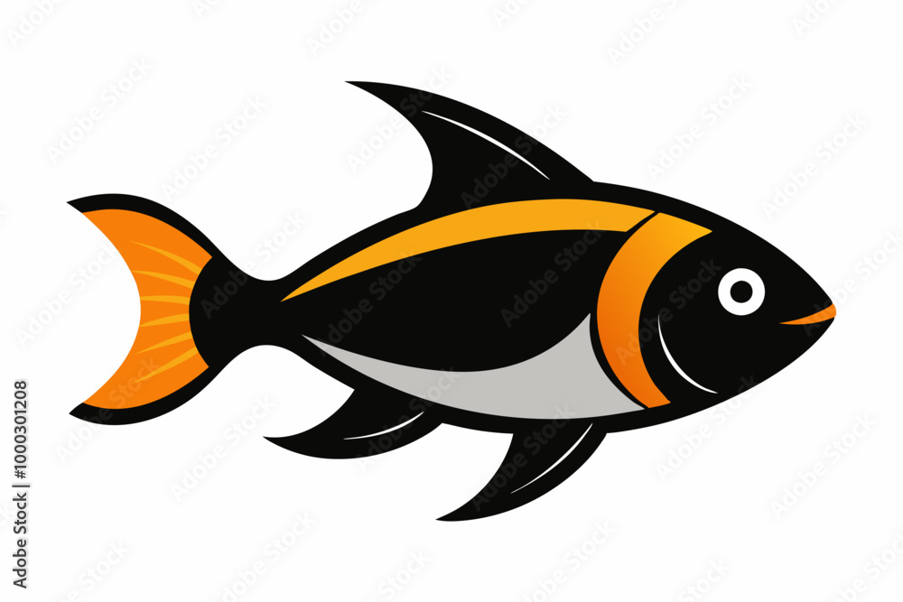 Vector illustration of tambaqui fish on a white background Vector illustration of tambaqui fish on a white background