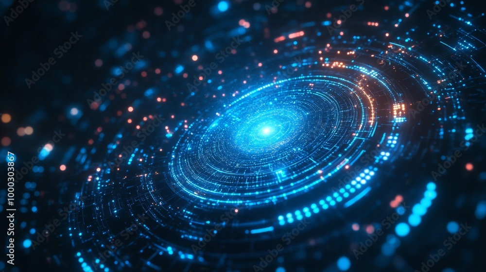 Futuristic Digital Data Swirl Futuristic Digital Data Swirl