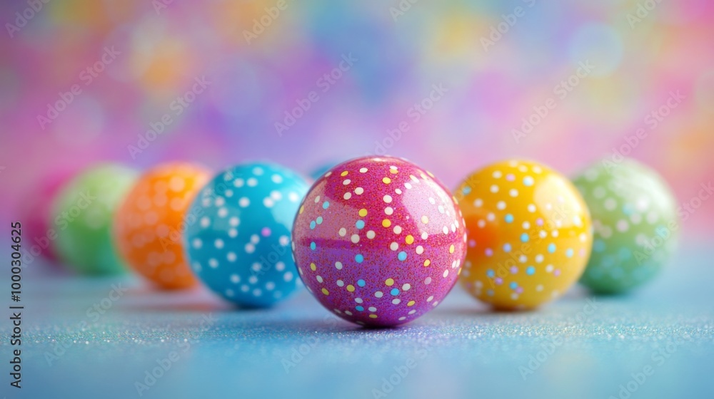 Colorful Easter Eggs with Polka Dots Colorful Easter Eggs with Polka Dots