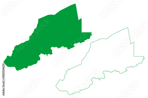 Placido de Castro municipality (Acre state, Municipalities of Brazil, Federative Republic of Brazil) map vector illustration, scribble sketch Placido de Castro map