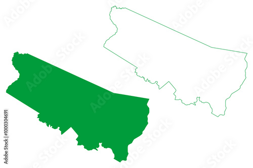 Porto Acre municipality (Acre state, Municipalities of Brazil, Federative Republic of Brazil) map vector illustration, scribble sketch Porto Acre map