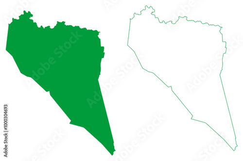 Ponto Novo municipality (Bahia state, Municipalities of Brazil, Federative Republic of Brazil) map vector illustration, scribble sketch Ponto Novo map