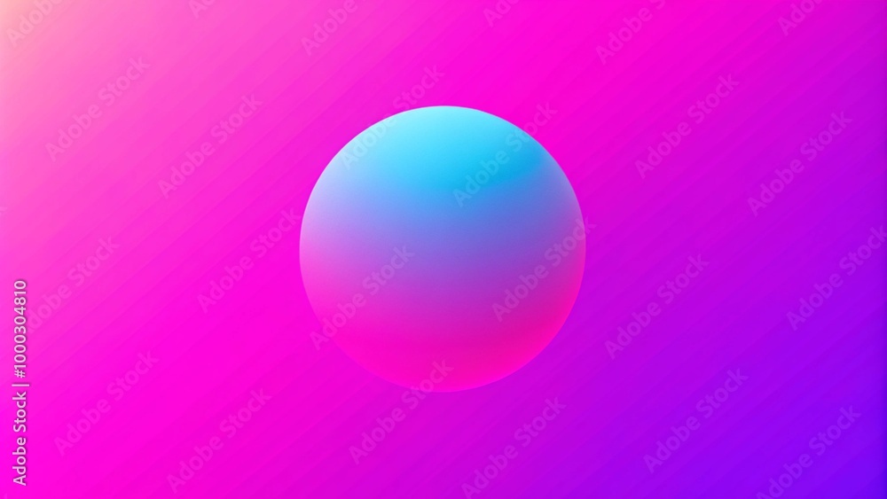 A single, floating, blue and pink sphere against a bright gradient background. A single, floating, blue and pink sphere against a bright gradient background.