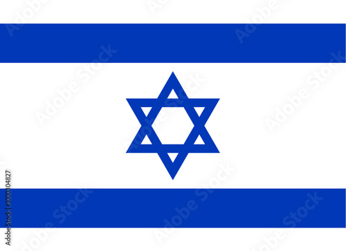 National Flag State of Israel, blue Star of David between two horizontal blue stripes on a white field