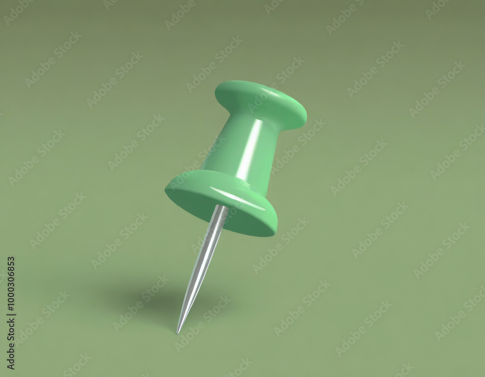 プッシュピン。緑。AI生成画像。