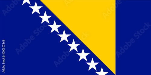 Flag of Bosnia and Herzegovina. Accurate proportion and official colors.