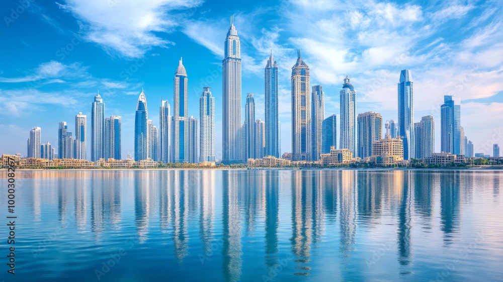 Dubai Skyline Reflection Dubai Skyline Reflection