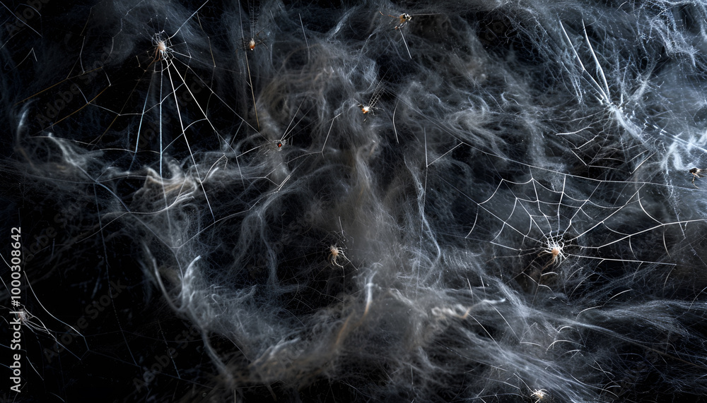 white spider webs on black background, halloween holiday texture white spider webs on black background, halloween holiday texture