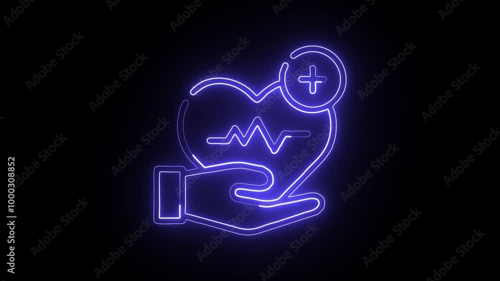 Glowing Neon Gas Station Icon Isolated on Dark Background. HD Video Motion Graphic Animation Glowing Neon Gas Station Icon Isolated on Dark Background. HD Video Motion Graphic Animation