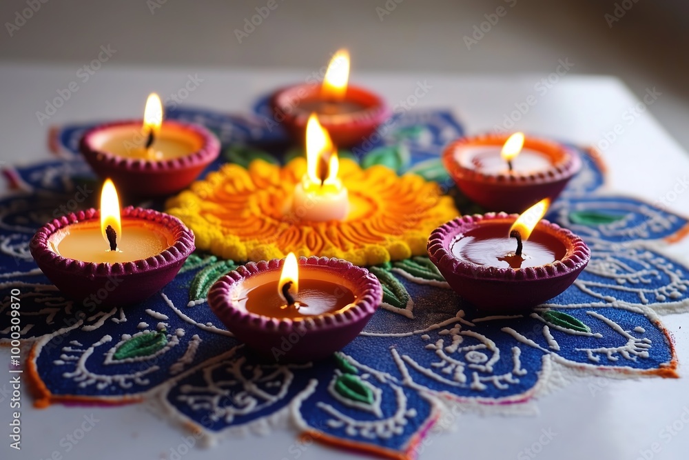 Diwali is an Indian holiday, the festival of lights tradition Diya oil lamps against Diwali is an Indian holiday, the festival of lights tradition Diya oil lamps against