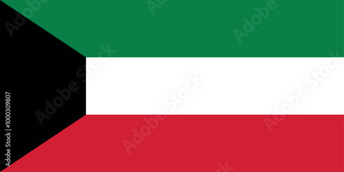 Flag of Kuwait. Accurate proportion and official colors.