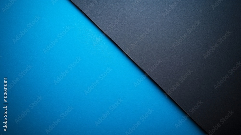 Abstract Blue and Black Diagonal Color Contrast
