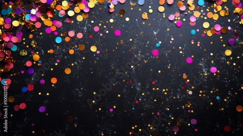 Colorful Confetti on Dark Background