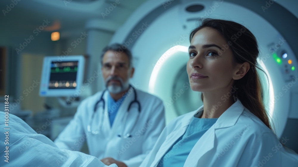 Medical professionals in radiology room Medical professionals in radiology room