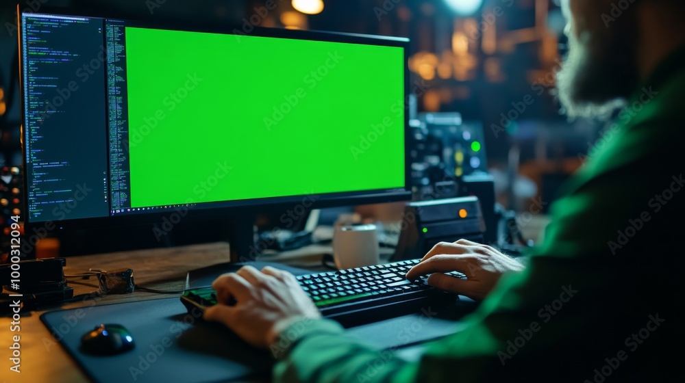 Programmer Working on Code at Night Programmer Working on Code at Night