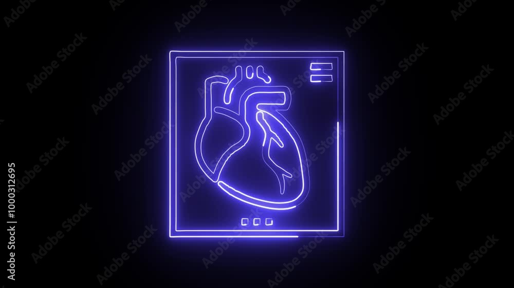 Glowing Neon Imaging Icon Isolated on Dark Background. HD Video Motion Graphic Animation Glowing Neon Imaging Icon Isolated on Dark Background. HD Video Motion Graphic Animation