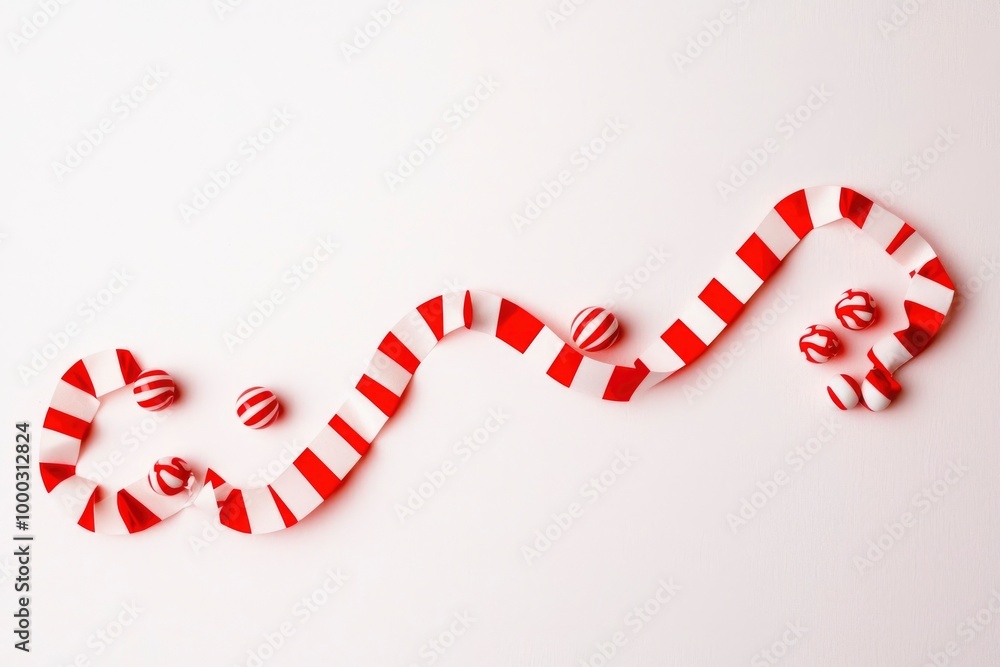 Red and White Striped Banner with Pink Stars Red and White Striped Banner with Pink Stars