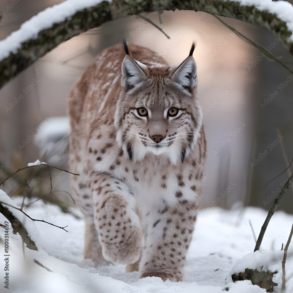 Fototapeta premium Lynx in the snow