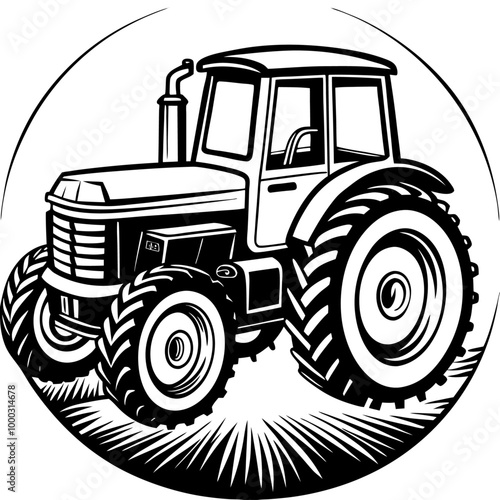 tractor on a white background