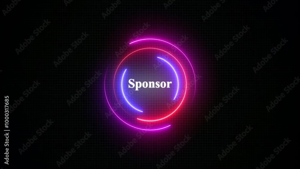 Sponsor Text Effect Technology Background Neon circle with the word Sponsor Text Effect Technology Background Neon circle with the word