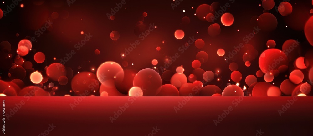 Red Bokeh Lights Background with a Red Surface Red Bokeh Lights Background with a Red Surface