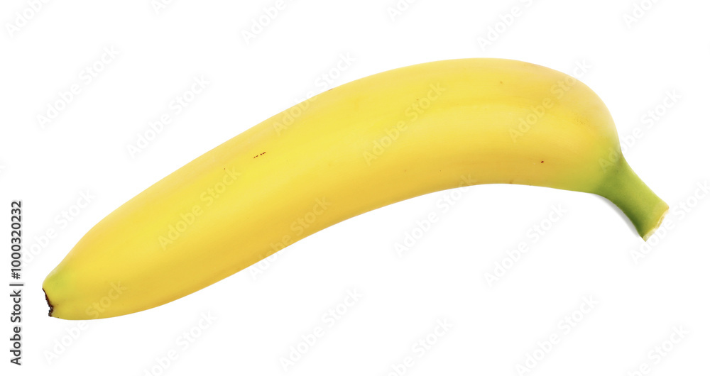 Yellow banana isolated on white, top view Yellow banana isolated on white, top view