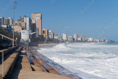 Hangover on Leblon beach in Rio de Janeiro. photo