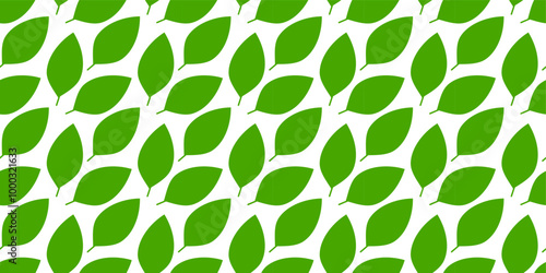 Green Leaves Pattern. Endless Background. Seamless