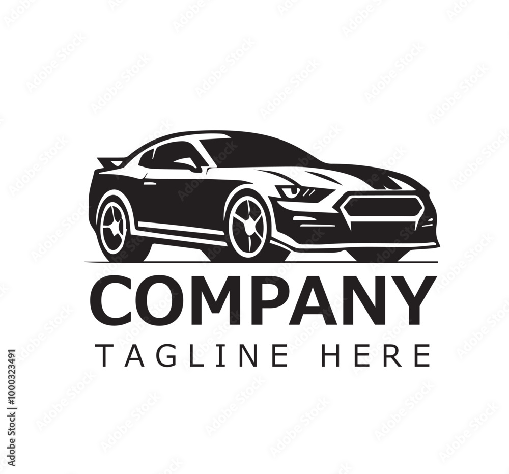 Obraz premium Auto car logo design front vehicle silhouette 