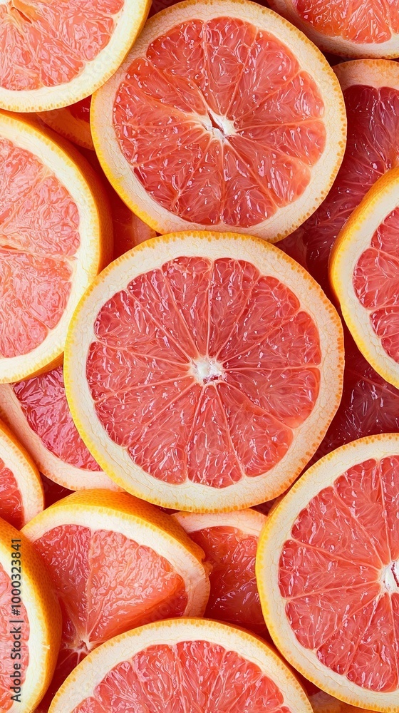 A corporate wallpaper background of red grapefruit slices. A corporate wallpaper background of red grapefruit slices.