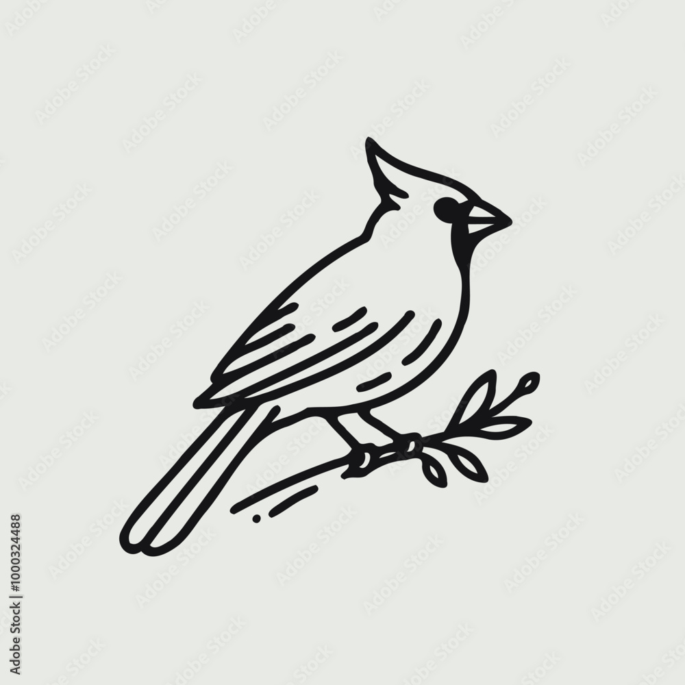 Fototapeta premium Adobe Illustrator Artwork bird on a branch vector illustration