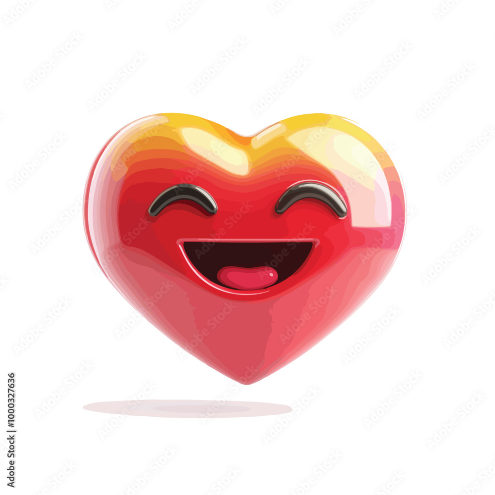 3D Heart Ball Sign Emoticon Icon Design for Social Media 3D Heart Ball Sign Emoticon Icon Design for Social Media