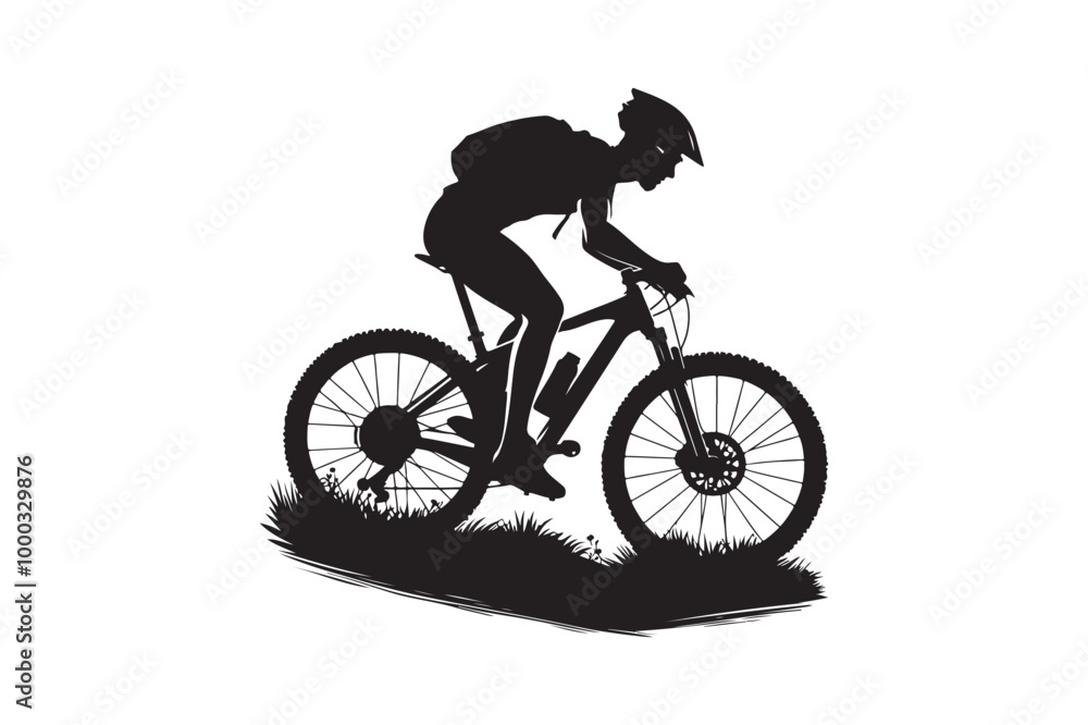 Cycling silhouette vector illustration Cycling silhouette vector illustration