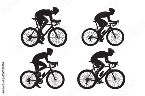 Cycling silhouette vector illustration