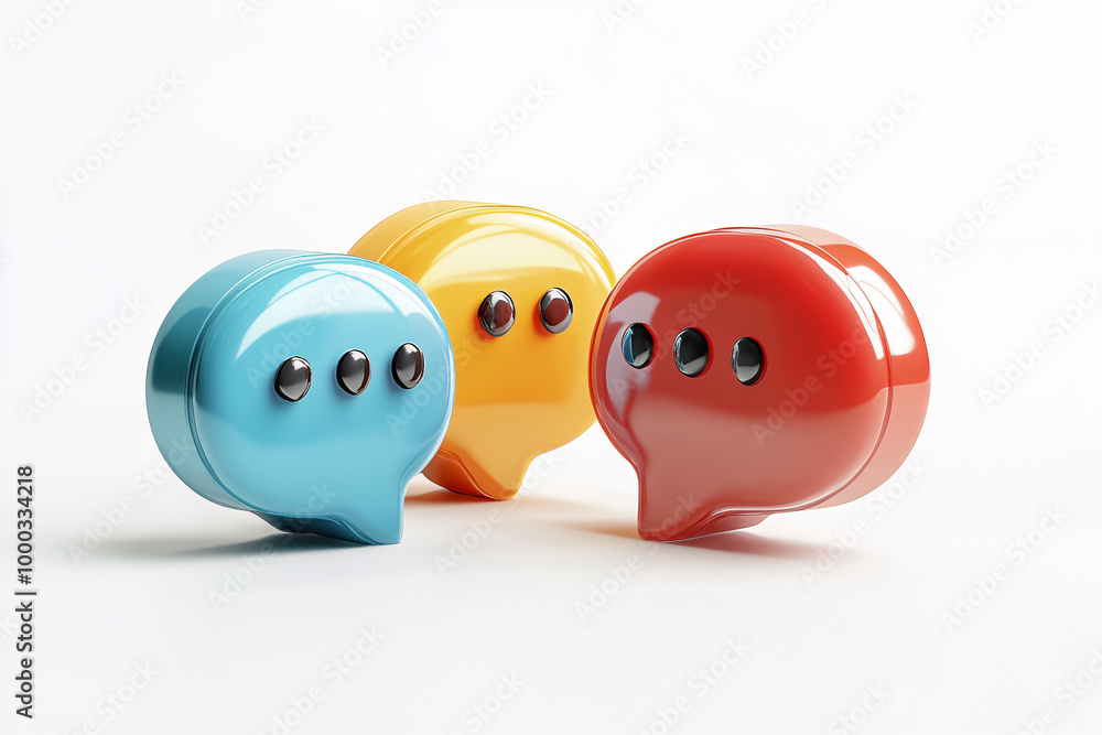 Three speech bubbles with different colors Three speech bubbles with different colors