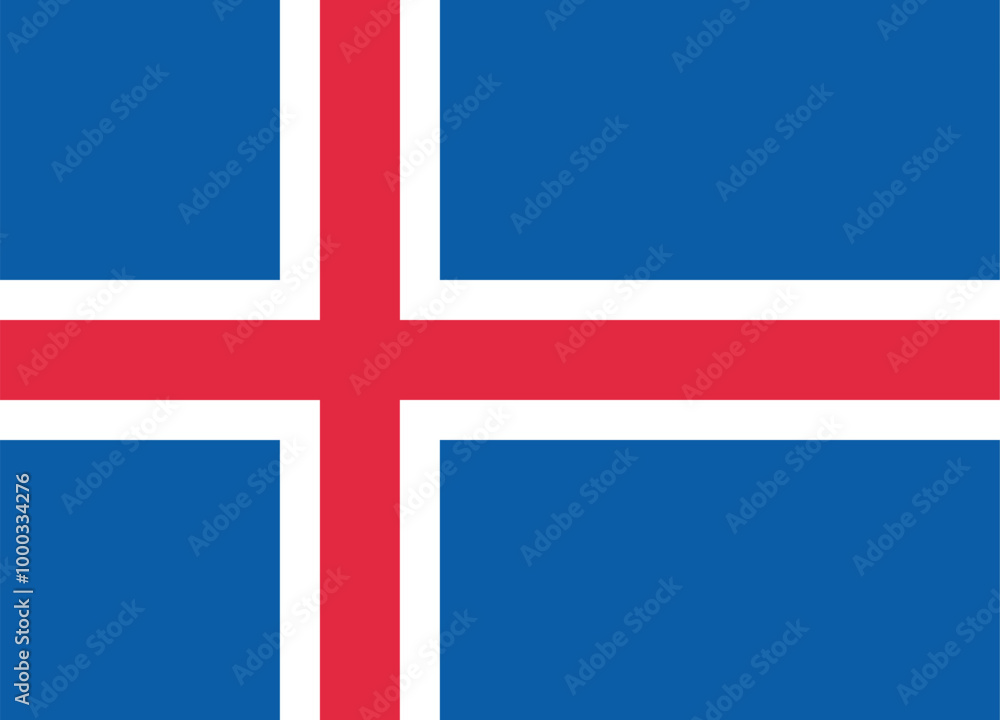 Obraz premium Flag of Iceland. Accurate proportion and official colors.