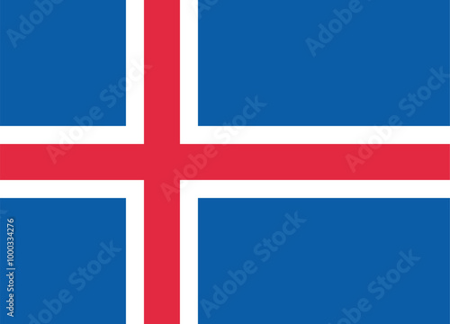 Flag of Iceland. Accurate proportion and official colors.