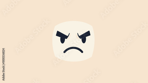 Frowning White Face Emoticon Vector - Expressing Displeasure and Frustration - Flat Design by Emojilicious - Ideal for Communication, Social Media, and Graphic Design Projects