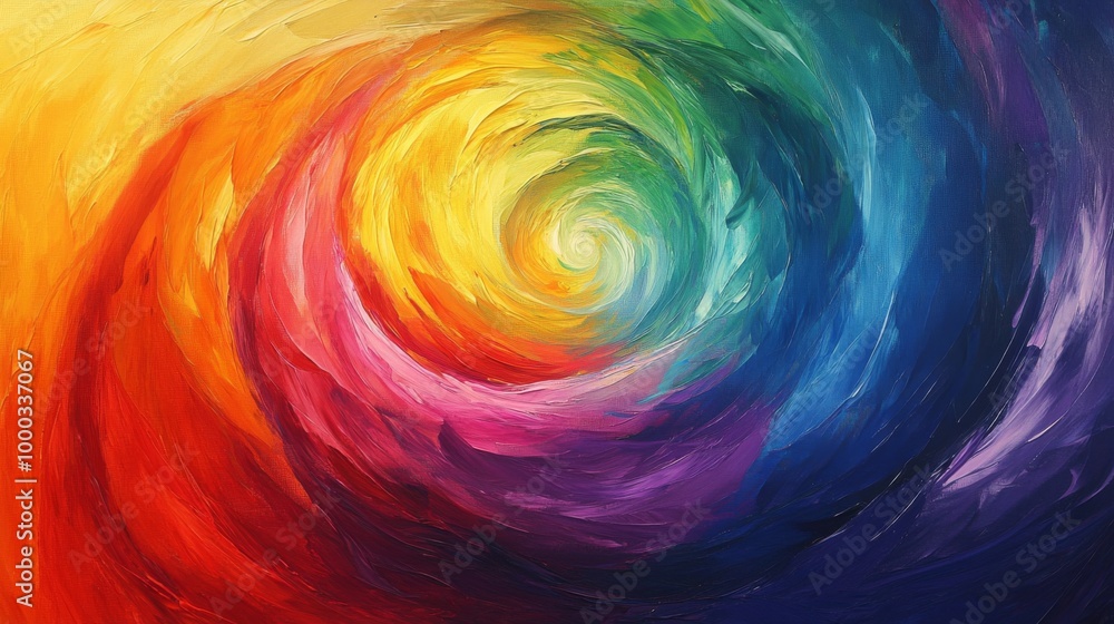 Abstract Rainbow Swirl Painting Abstract Rainbow Swirl Painting