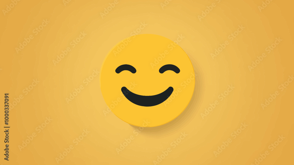 Bright Yellow Vector Smiley Face Emoji with Happy Expression Isolated on Yellow Background for Digital Communication and Emoticon Design Bright Yellow Vector Smiley Face Emoji with Happy Expression Isolated on Yellow Background for Digital Communication and Emoticon Design